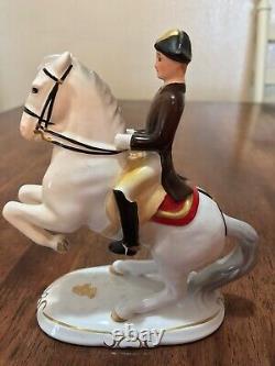 VNTG Keramos Wien Lipizzaner Horse Rider Levade 5478 Austria Porcelain Figurine