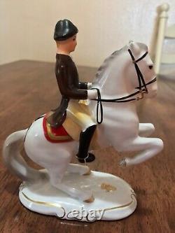 VNTG Keramos Wien Lipizzaner Horse Rider Levade 5478 Austria Porcelain Figurine