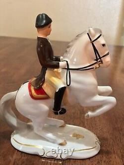 VNTG Keramos Wien Lipizzaner Horse Rider Levade 5478 Austria Porcelain Figurine