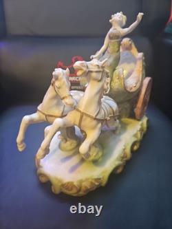 VTG 1940s Andrea By Sadek Porcelain Chariot Woman Horses Occupied Japan Figurine