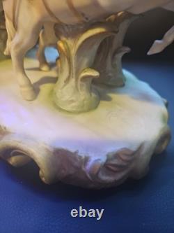 VTG 1940s Andrea By Sadek Porcelain Chariot Woman Horses Occupied Japan Figurine