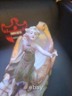 VTG 1940s Andrea By Sadek Porcelain Chariot Woman Horses Occupied Japan Figurine