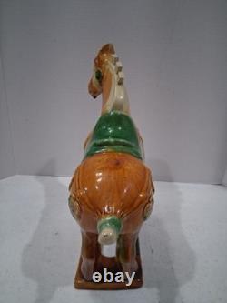 VTG 1980's Tang Dynasty Handpainted Sancai Drip Glaze Ceramic War Horse Figurine VTG 1980's Tang Dynasty Handpainted Sancai Drip Glaze Ceramic War Horse Figurine