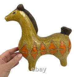 VTG Bitossi Pottery Yellow Horse Aldo Londi 10