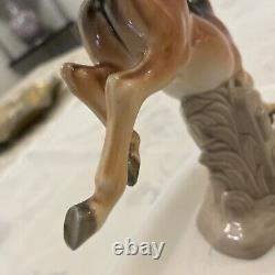 VTG CAMA Hand Painted Porcelain Amazing Detail of Kicking jumping horse figurine