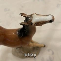 VTG CAMA Hand Painted Porcelain Amazing Detail of Kicking jumping horse figurine