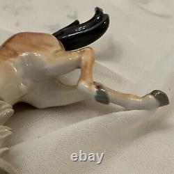 VTG CAMA Hand Painted Porcelain Amazing Detail of Kicking jumping horse figurine