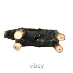 VTG Chinese Glazed Ceramic Horse Figurine Majolica Drip Glaze 10.5