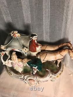 VTG Grafenthal Germany c1880's Colonial Horse Carriage Courting Couple Figurine