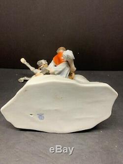 VTG Herend Hungary Man Training Horse Figurine Large Porcelain 10 IN Tall