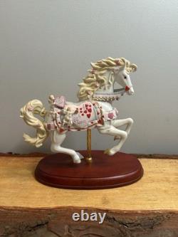 VTG, LENOX, 2002, The Sweethearts Carousel Horse. Hand Painted. 24K Accents. COA! (H8)