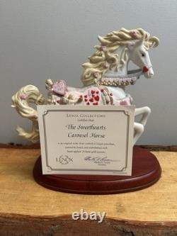 VTG, LENOX, 2002, The Sweethearts Carousel Horse. Hand Painted. 24K Accents. COA! (H8)