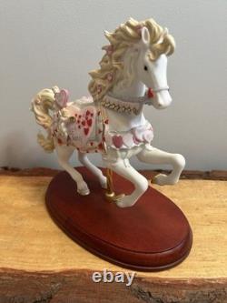 VTG, LENOX, 2002, The Sweethearts Carousel Horse. Hand Painted. 24K Accents. COA! (H8)