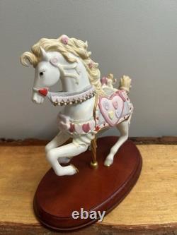 VTG, LENOX, 2002, The Sweethearts Carousel Horse. Hand Painted. 24K Accents. COA! (H8)