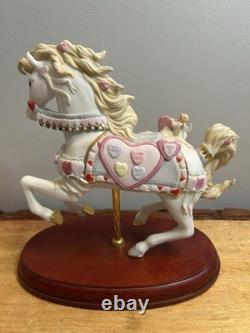 VTG, LENOX, 2002, The Sweethearts Carousel Horse. Hand Painted. 24K Accents. COA! (H8)