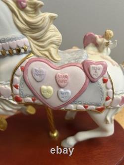 VTG, LENOX, 2002, The Sweethearts Carousel Horse. Hand Painted. 24K Accents. COA! (H8)