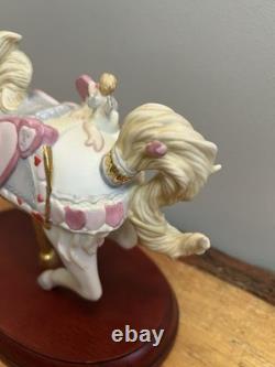 VTG, LENOX, 2002, The Sweethearts Carousel Horse. Hand Painted. 24K Accents. COA! (H8)