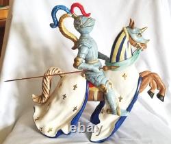 VTG PORCELAIN JOUSTING KNIGHT ON HORDE FIGURINE WithLANCE NUMBERED WithMARK 13 READ