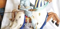 VTG PORCELAIN JOUSTING KNIGHT ON HORDE FIGURINE WithLANCE NUMBERED WithMARK 13 READ
