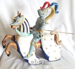 VTG PORCELAIN JOUSTING KNIGHT ON HORDE FIGURINE WithLANCE NUMBERED WithMARK 13 READ