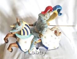 VTG PORCELAIN JOUSTING KNIGHT ON HORDE FIGURINE WithLANCE NUMBERED WithMARK 13 READ