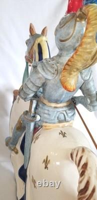 VTG PORCELAIN JOUSTING KNIGHT ON HORDE FIGURINE WithLANCE NUMBERED WithMARK 13 READ