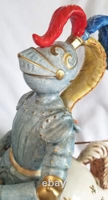 VTG PORCELAIN JOUSTING KNIGHT ON HORDE FIGURINE WithLANCE NUMBERED WithMARK 13 READ