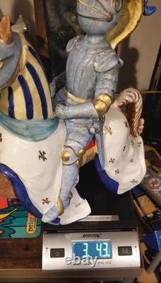 VTG PORCELAIN JOUSTING KNIGHT ON HORDE FIGURINE WithLANCE NUMBERED WithMARK 13 READ