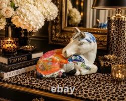 VTG Whimsy Chinese Floral Horse Figurine Porcelain Sculpture Decor 11 Eclectic