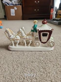 Very Rare German Porcelain Coach Princess Horses & Carriage Figurine HTF