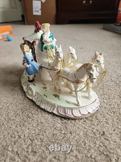 Very Rare German Porcelain Coach Princess Horses & Carriage Figurine HTF