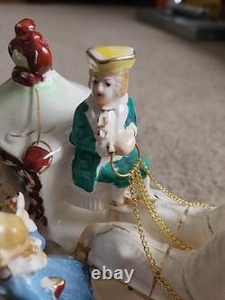 Very Rare German Porcelain Coach Princess Horses & Carriage Figurine HTF