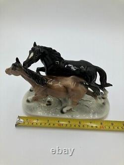 Very Rare Hertwig Katzhütte Porcelain Horses Figurine-1914-1945 Production(READ)