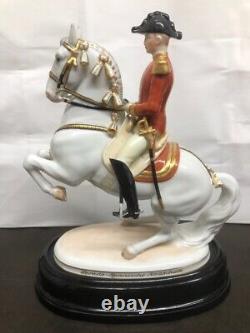 Vienna Augarten Wien Porcelain Spanish Riding School Horse Levade With Rider