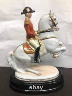 Vienna Augarten Wien Porcelain Spanish Riding School Horse Levade With Rider