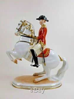 Vienna Augarten Wien Porcelain Spanish Riding School Horse & Rider Levade