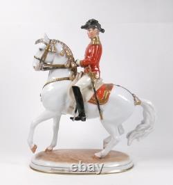 Vienna Augarten Wien Porcelain Spanish Riding School Horse & Rider Pirouette