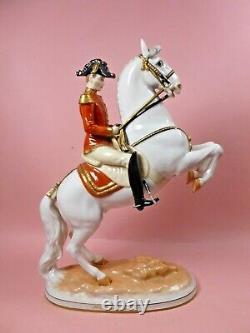 Vienna Wien Augarten Porcelain Spanish Riding School Horse & Rider Courbette