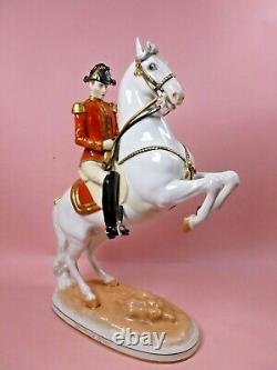 Vienna Wien Augarten Porcelain Spanish Riding School Horse & Rider Courbette