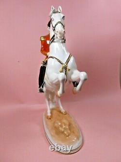 Vienna Wien Augarten Porcelain Spanish Riding School Horse & Rider Courbette