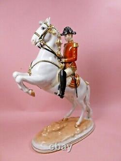 Vienna Wien Augarten Porcelain Spanish Riding School Horse & Rider Courbette