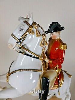 Vienna Wien Augarten Porcelain Spanish Riding School Horse & Rider Courbette
