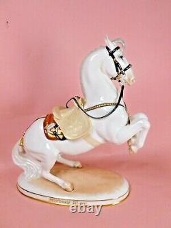 Vienna Wien Augarten Porcelain Spanish Riding School Horse & Rider Courbette