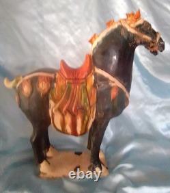Vintage 14 Chinese Tang Dynasty-style Sancai Glazed Pottery Horse Figurine