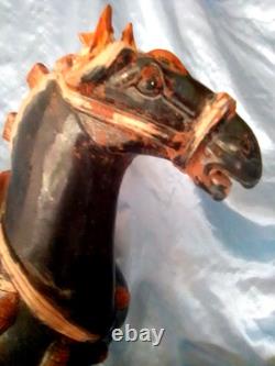 Vintage 14 Chinese Tang Dynasty-style Sancai Glazed Pottery Horse Figurine