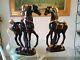 Vintage 17 3/4 Ceramic California Pottery Usa Horse Figurines Rare Pair