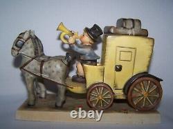Vintage 1948 HUMMEL Figurine THE MAIL IS HERE Boy Horses Carriage Germany 6 1/2