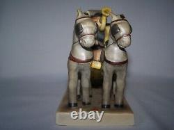 Vintage 1948 HUMMEL Figurine THE MAIL IS HERE Boy Horses Carriage Germany 6 1/2