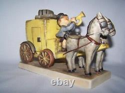 Vintage 1948 HUMMEL Figurine THE MAIL IS HERE Boy Horses Carriage Germany 6 1/2