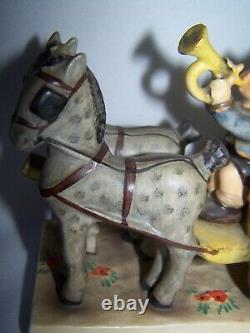 Vintage 1948 HUMMEL Figurine THE MAIL IS HERE Boy Horses Carriage Germany 6 1/2